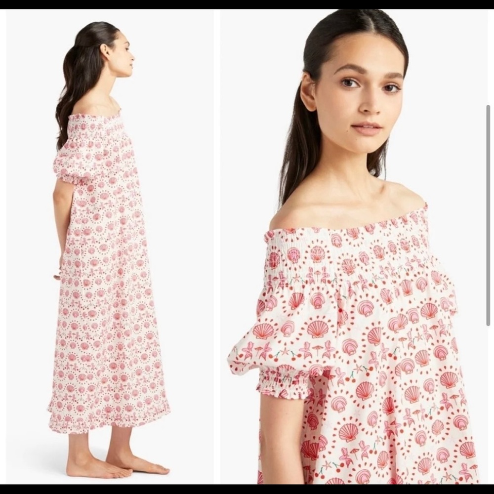 Hill House The Caroline Nap Dress in Mermaid - Discontinued Print - NWT Size L